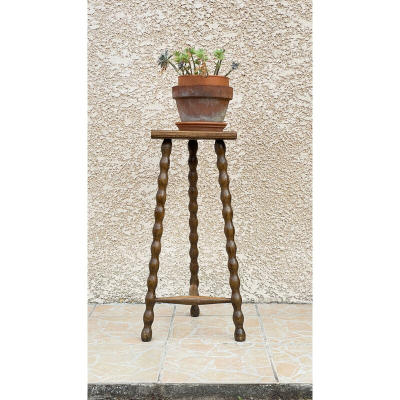 Vintage wooden high tripod stool