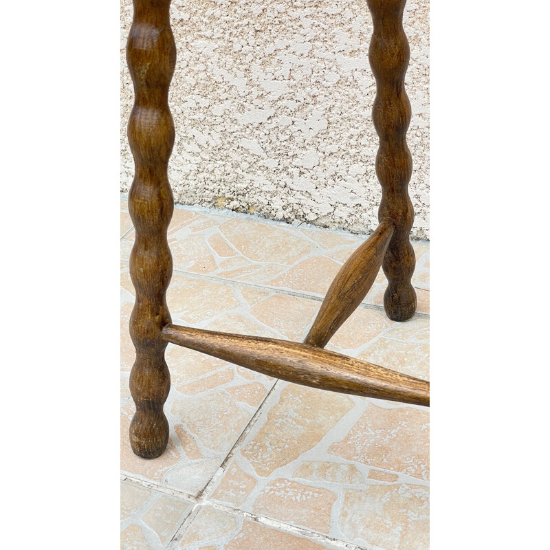 Vintage wooden high tripod stool