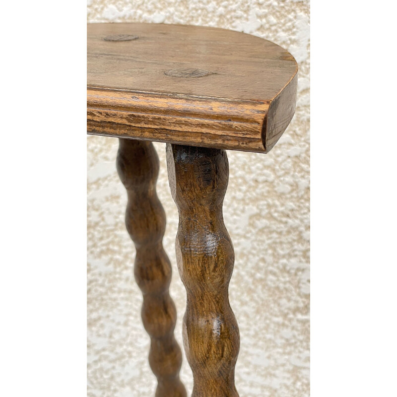 Vintage wooden high tripod stool