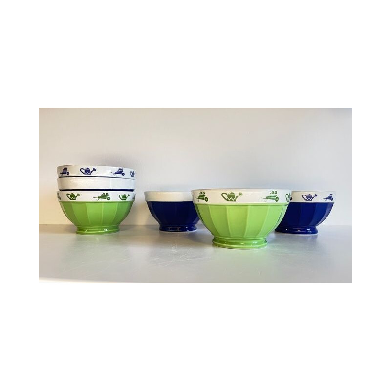 Set of 6 Italian Saturnia vintage porcelain bowls