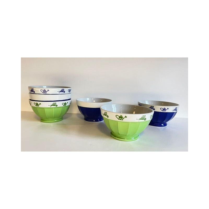 Set of 6 Italian Saturnia vintage porcelain bowls