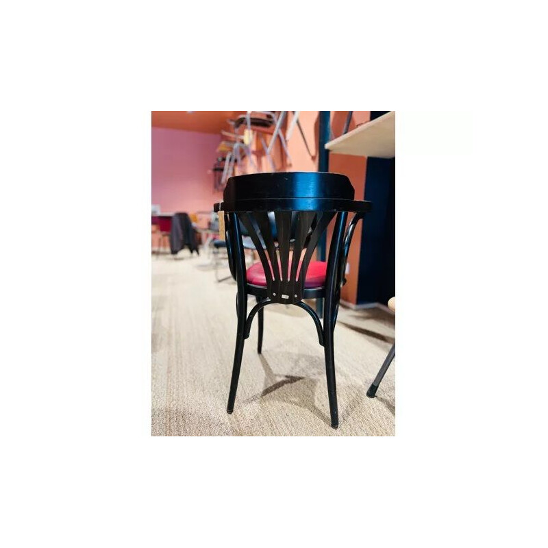 Cadeira de bistrô Vintage wenge e burgundy skai por Ton