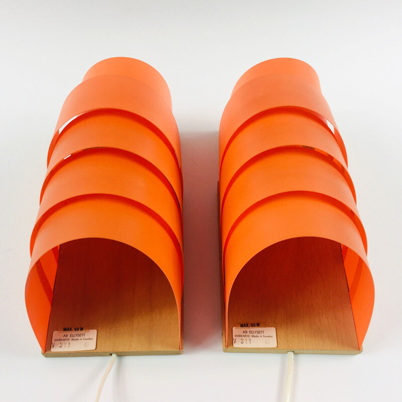 Pair of vintage Scandinavian sconces model V 311 by Hans-Agne Jakobsson for Ellysett, Sweden 1970