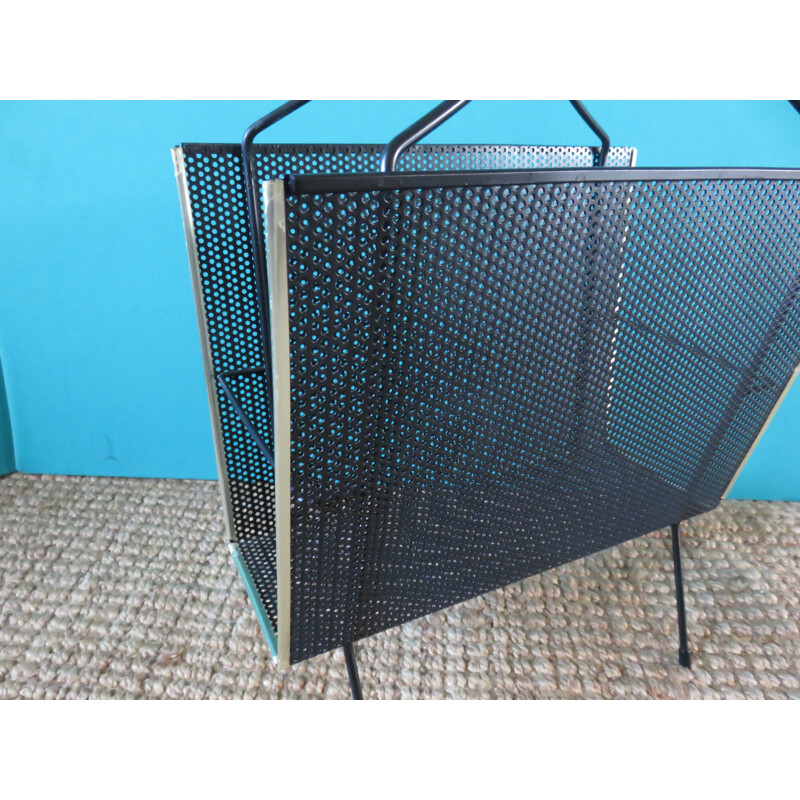 Mid century magazine rack in lacquered metal - 1950s