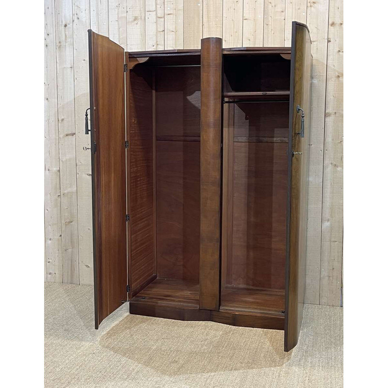 Vintage Art Deco English burr walnut closet