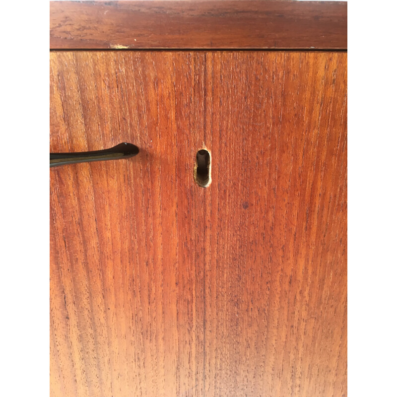 Mid-century wall unit in teak and metal - 1960s