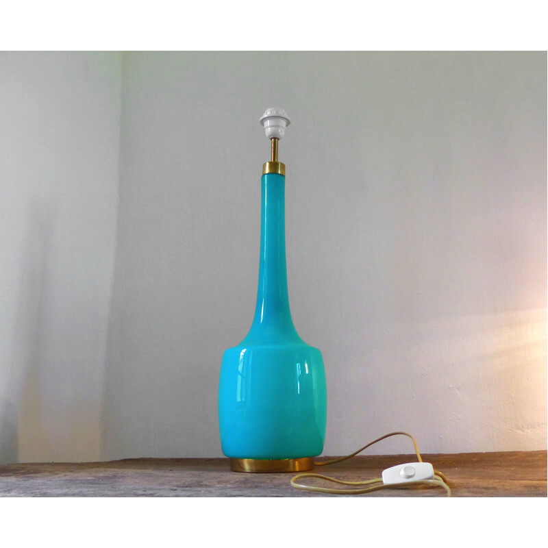 Lampe scandinave vintage bleu par Holm Sorensen, 1970