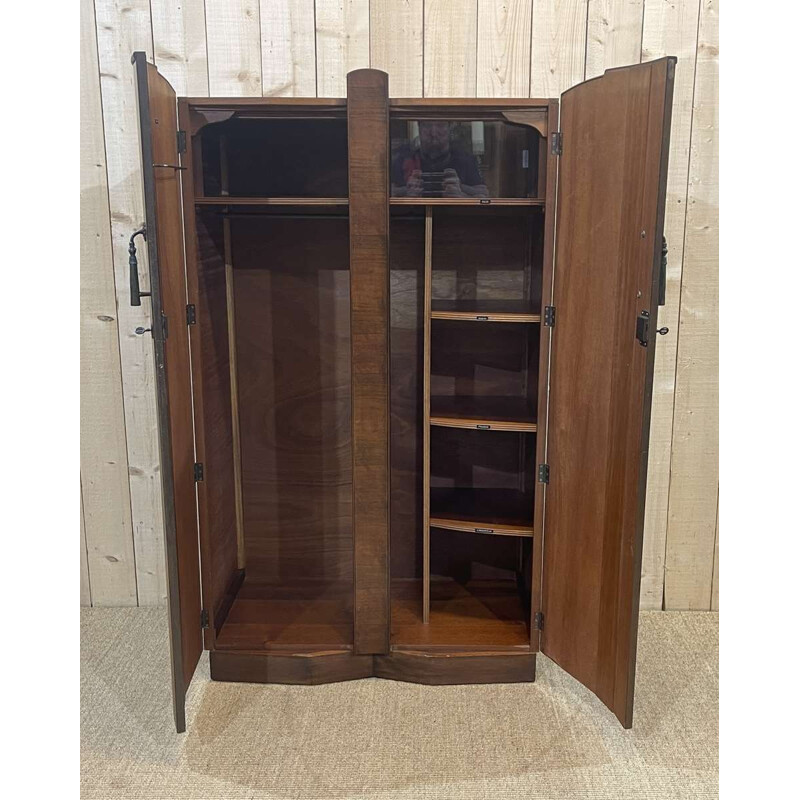 Vintage art deco compactum cabinet in burr walnut, 1930