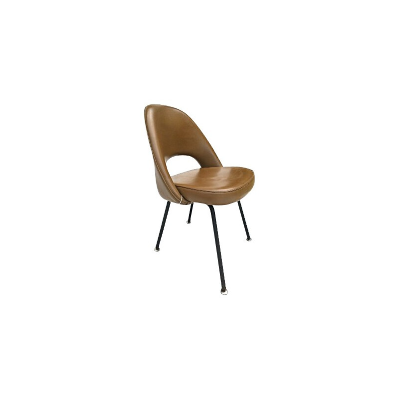 "Conference" chair in caramel leatherette, Eero SAARINEN - 1950s