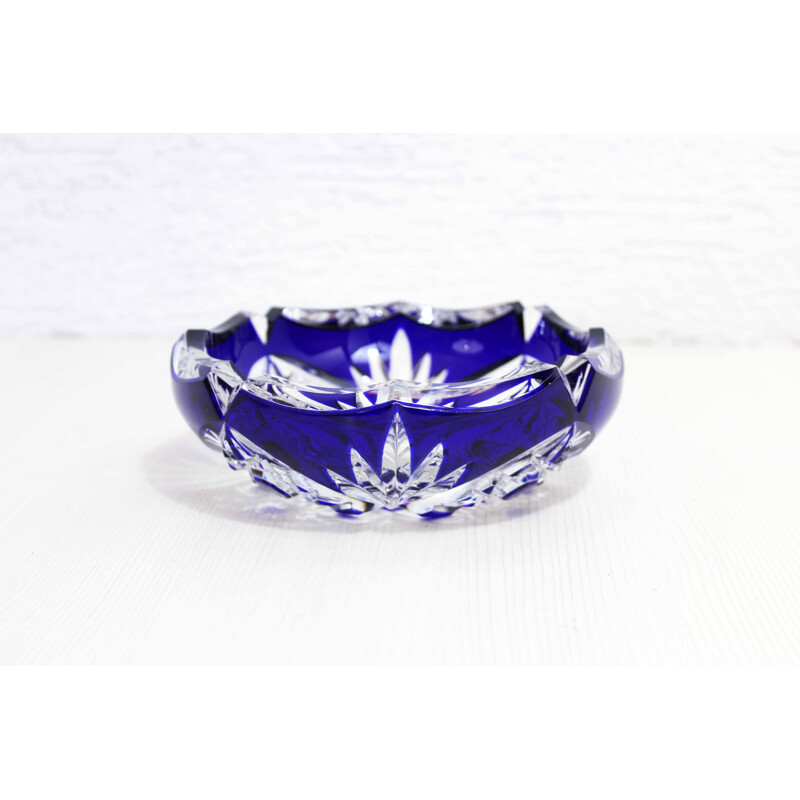 Vintage Bohemian crystal ashtray, 1960