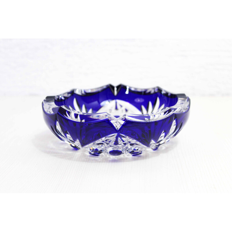 Vintage Bohemian crystal ashtray, 1960