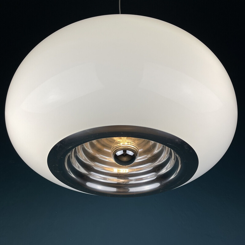 Vintage "Black and White" pendant lamp by Pier Giacomo and Achille Castiglioni for Flos, Italy 1970s