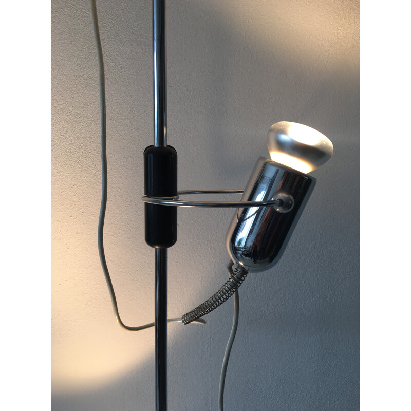 Italian Reggiani "Tension" floor to ceiling lamp in chromed metal, Frencesco FOIS - 1950s