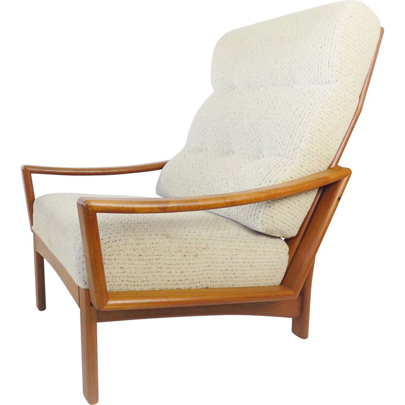 Poltrona danese vintage in teak di Grete Jalk per Glostrup, 1960