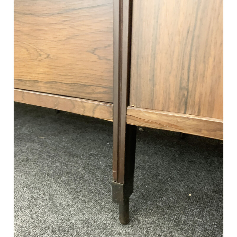 Mid-century rosewood sideboard with black mirror top by Carlo di Carli for Luigi Sormani, Italy 1964