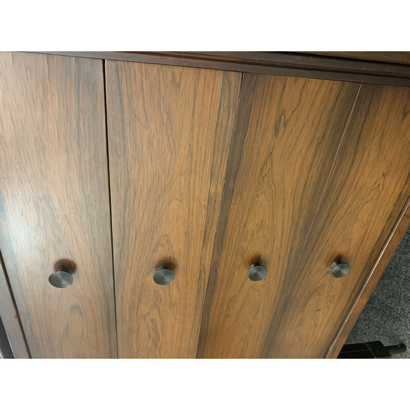 Mid-century rosewood sideboard with black mirror top by Carlo di Carli for Luigi Sormani, Italy 1964