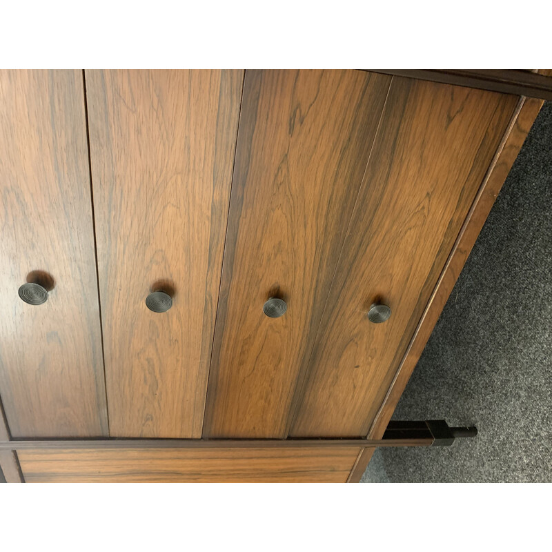 Mid-century rosewood sideboard with black mirror top by Carlo di Carli for Luigi Sormani, Italy 1964