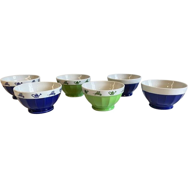 Set of 6 Italian Saturnia vintage porcelain bowls