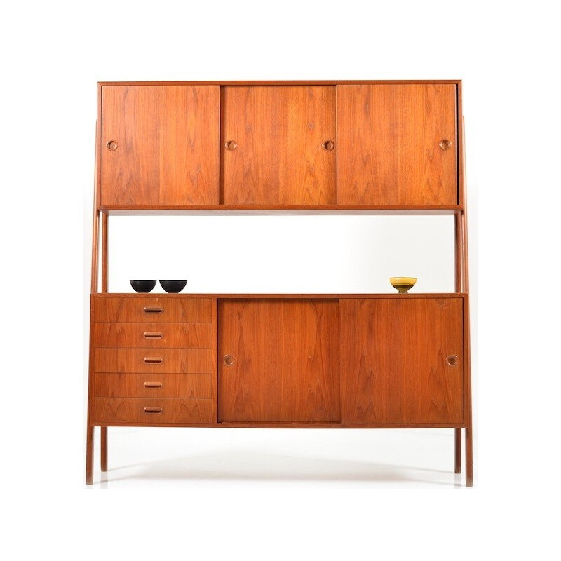 Large Danish Omann Jr. Møbelfabrik cabinet in teak, Gunni OMANN - 1960s