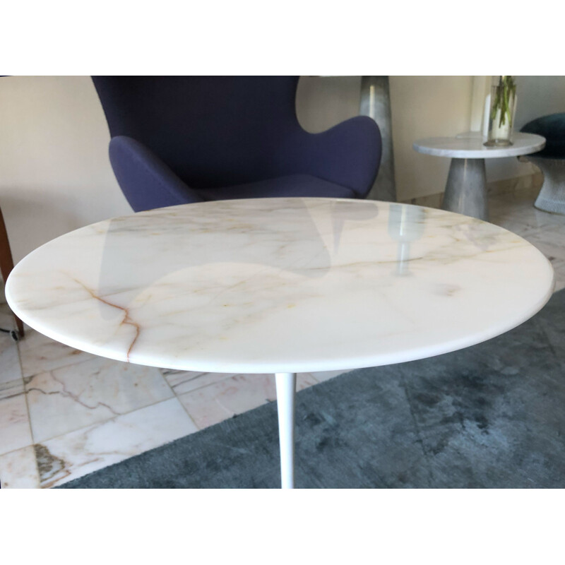 Vintage marble pedestal table by Eero Saarinen for Knoll