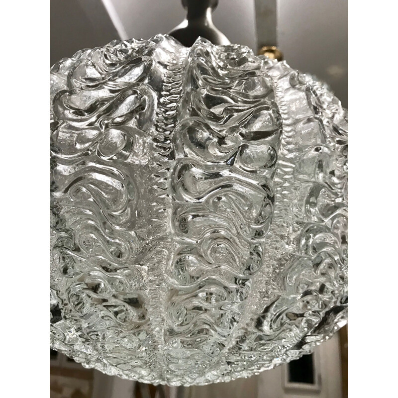Lámpara de suspensión vintage de vidrio esmerilado de Jt Kalmar, 1970
