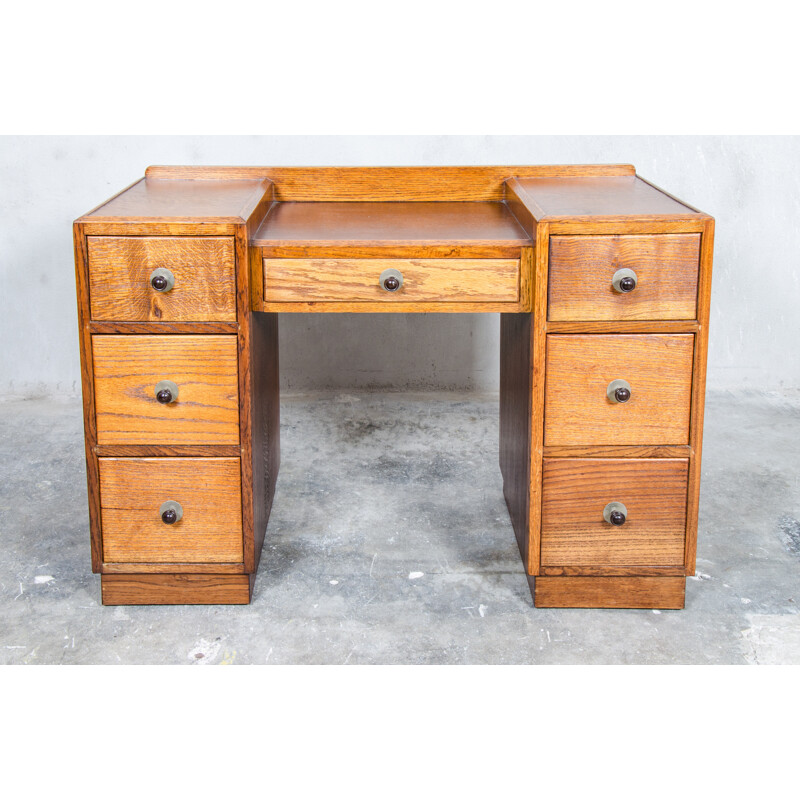 Oak Dutch art deco dressing table - 1930s