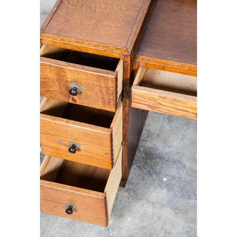 Oak Dutch art deco dressing table - 1930s