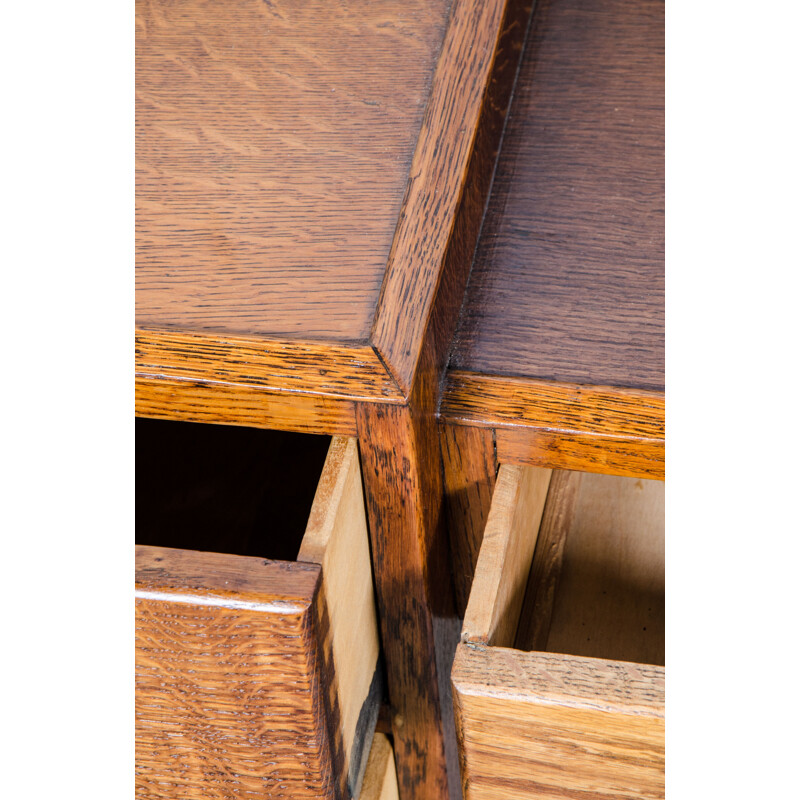 Oak Dutch art deco dressing table - 1930s