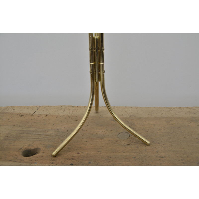 Vintage gilded metal and glass side table