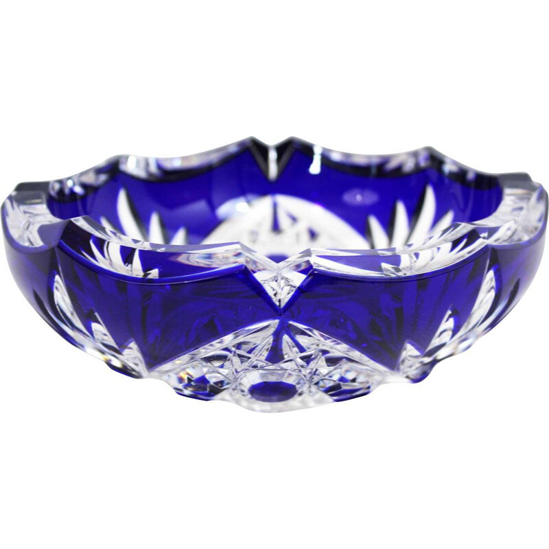 Vintage Bohemian crystal ashtray, 1960