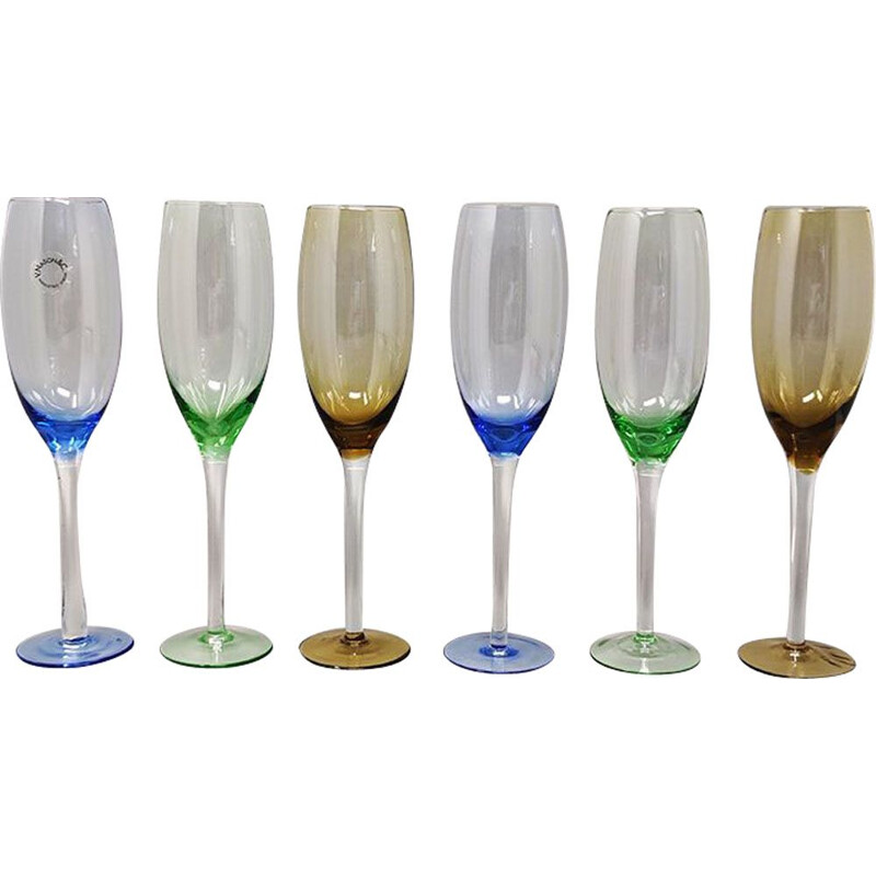 Set of 6 vintage Murano glasses by Nason, Italy 1970s