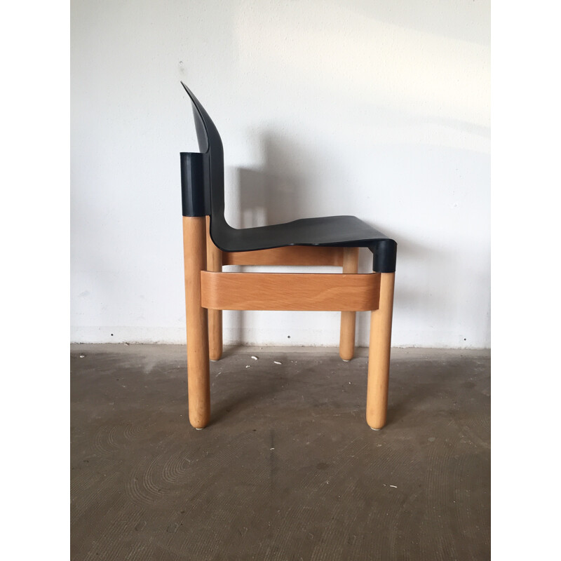 Set of 4 Thonet "Flex" chairs in beech, Gerd LANGE - 1980s