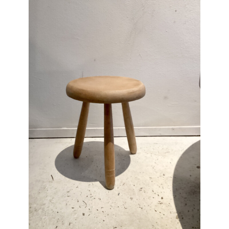Vintage French wooden stool