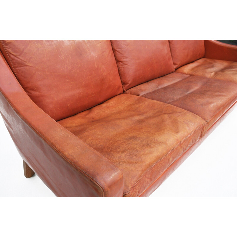 Pair of classic Danish leather sofas - 1960s