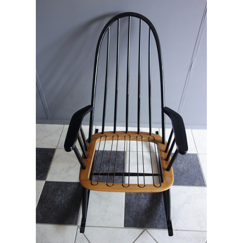 Cadeira de baloiço de madeira Vintage de Ilmari Tapiovaara, 1950