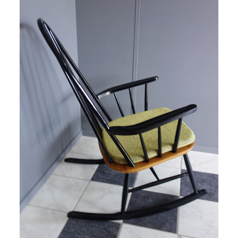 Vintage wood rocking chair by Ilmari Tapiovaara, 1950s