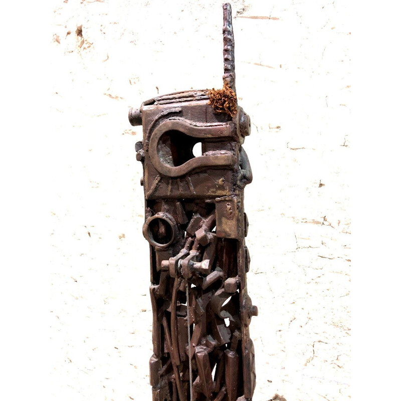 Vintage metal sculpture by Frank Herouard