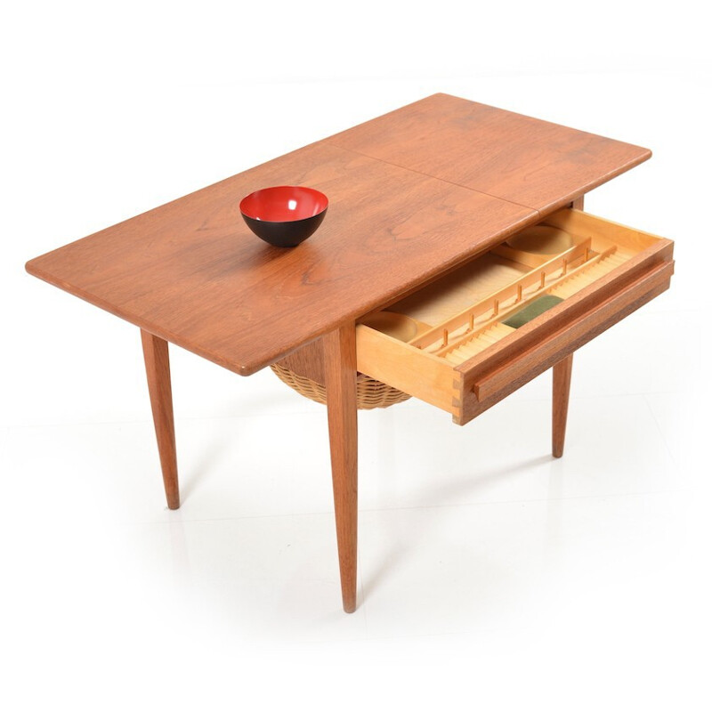 Danish sewing table in teak wood - 1960s