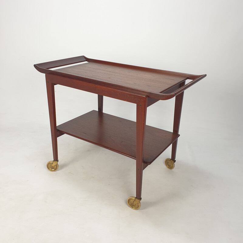 Mid-century Italian teak trolley, 1960s