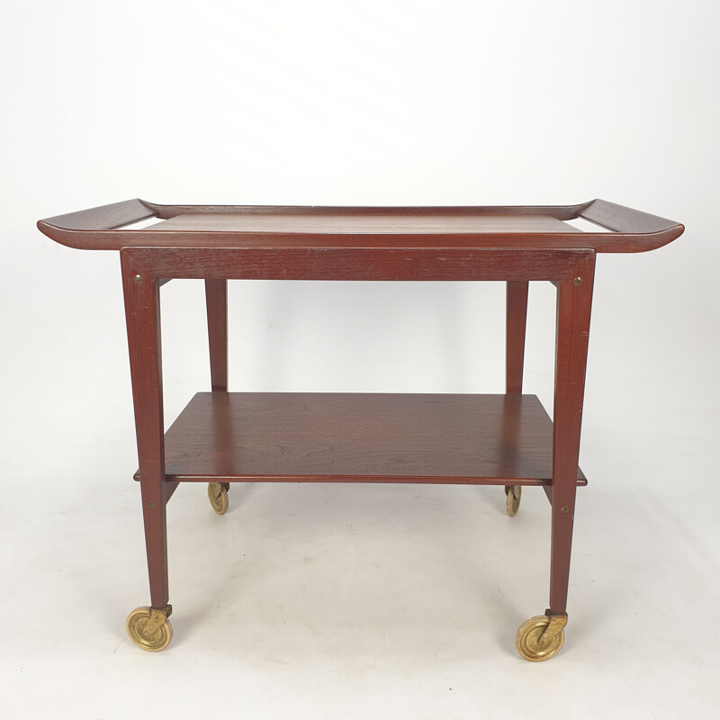 Mid-century Italian teak trolley, 1960s