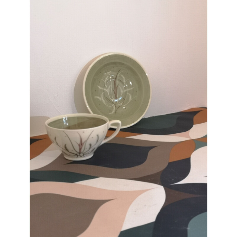 Taza de té vintage pintada a mano por Susie Cooper, Inglaterra