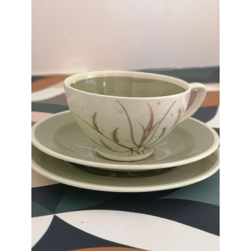 Taza de té vintage pintada a mano por Susie Cooper, Inglaterra