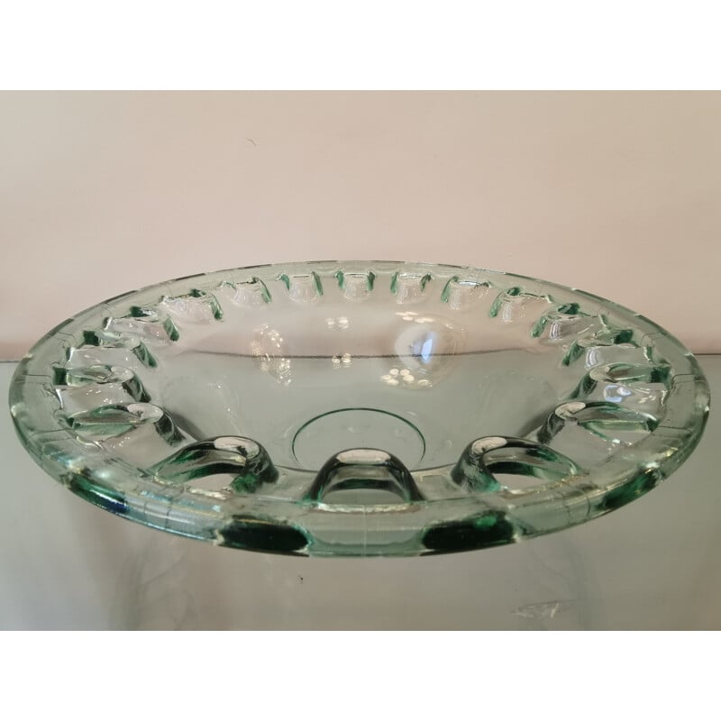 Vintage fruit bowl in thick openwork glass