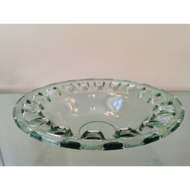 Vintage fruit bowl in thick openwork glass