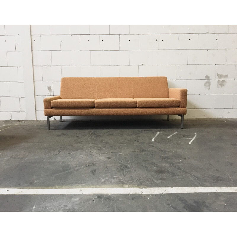 Set of Dutch sofas and table in brown fabric - 1960s