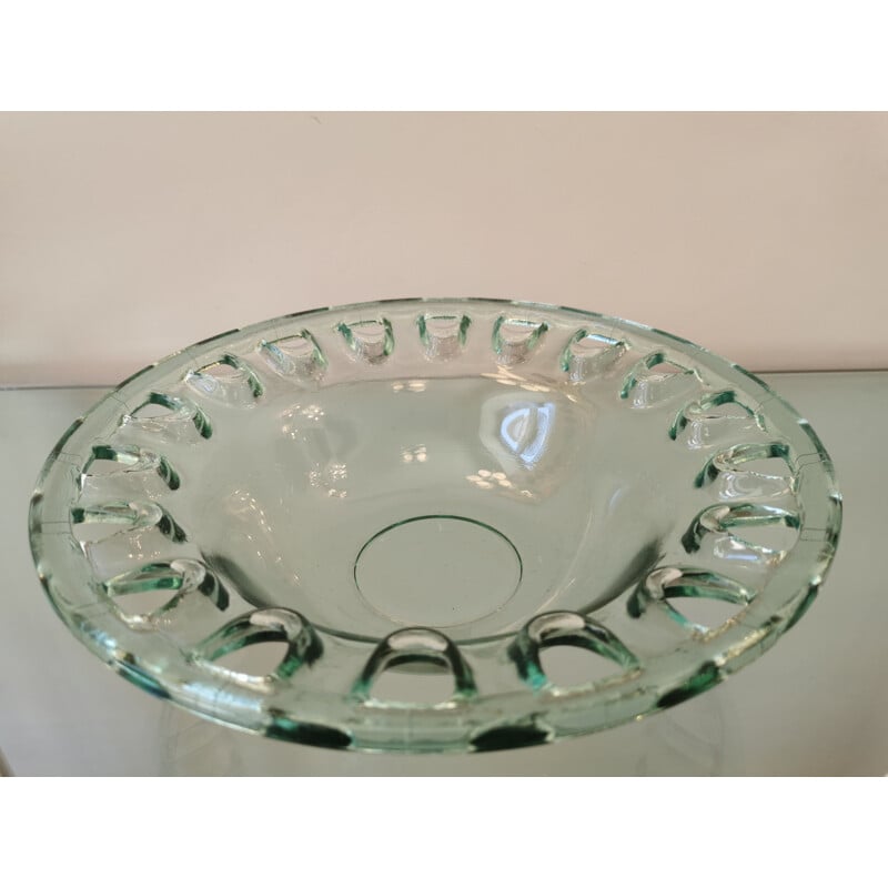 Vintage fruit bowl in thick openwork glass