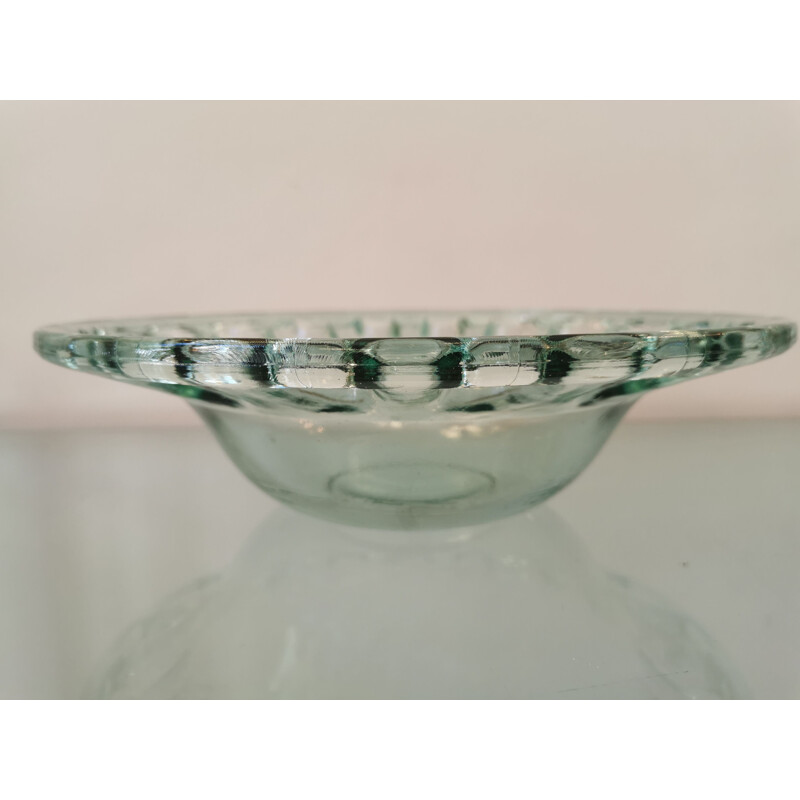 Vintage fruit bowl in thick openwork glass