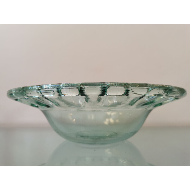 Vintage fruit bowl in thick openwork glass