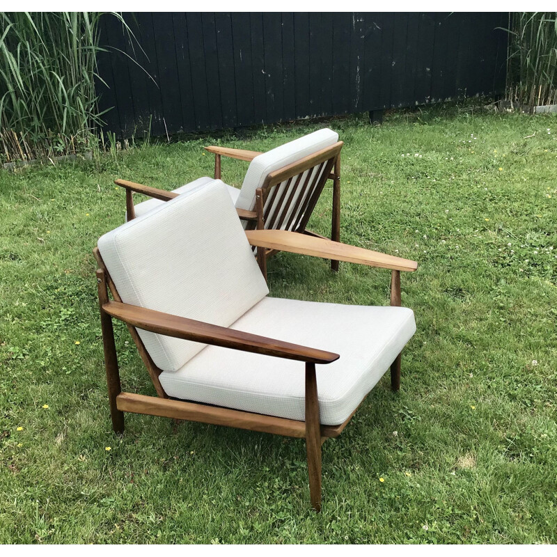 Pair of vintage teak armchairs by Arne Vodder for Glostrup, 1960