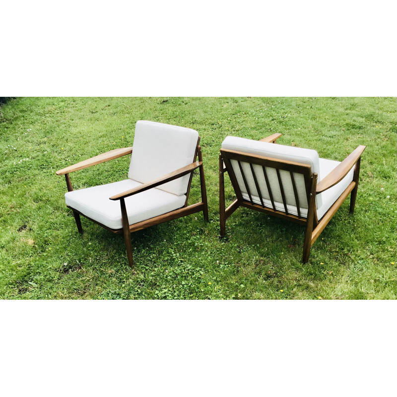 Pair of vintage teak armchairs by Arne Vodder for Glostrup, 1960